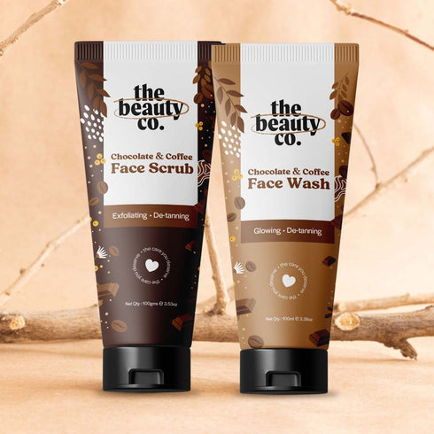 the beauty co Choco Coffee Detan Essential Face wash and Face scrub and Strawberry Scrub